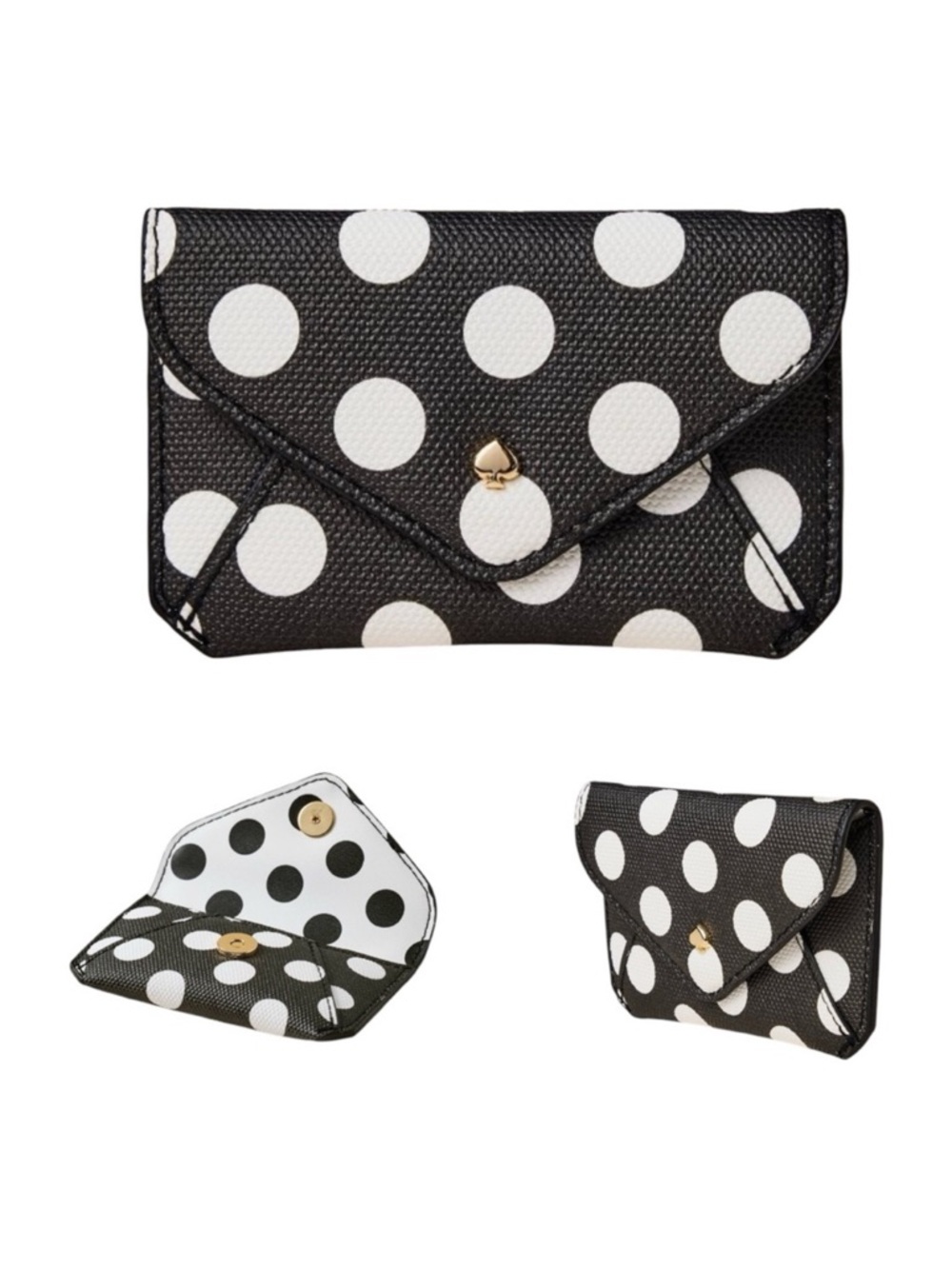 Kate Spade LIMITED EDITION Black and White Polka Dot Envelope Card Case